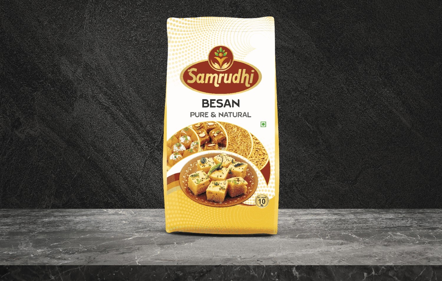 Premium Samrudhi Besan Gram Flour Product Packaging